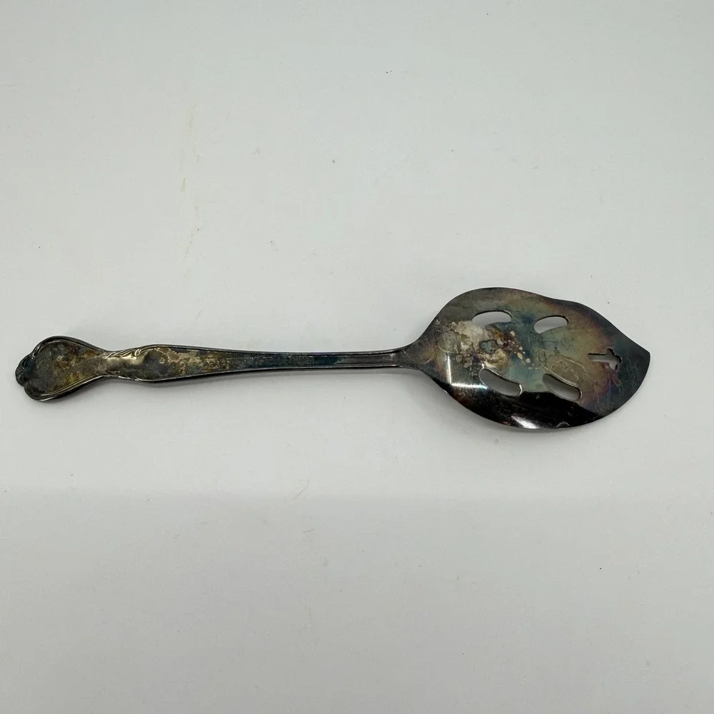 Antique Silverplate Slotted Jelly Spoon - National‎ Silverplate Norma Japan